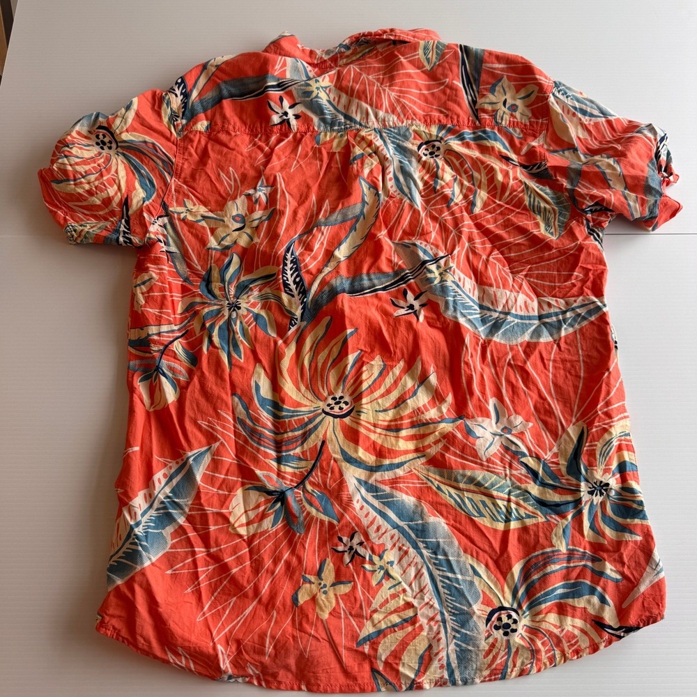O'Neill Hawaiian Camp Shirt L‎ Tropical Coral  Resort Beach Button Down - Picture 4 of 5